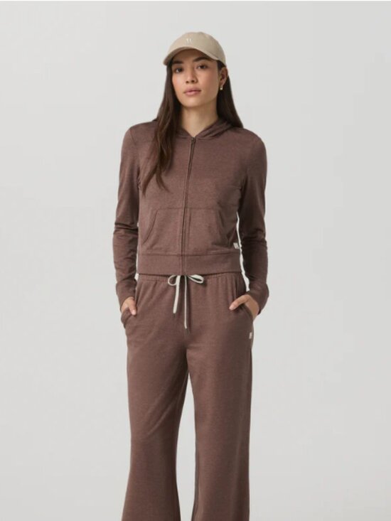 Vuori Tops - Vuori Halo Mini Full Zip Hoodie Sable sz SM